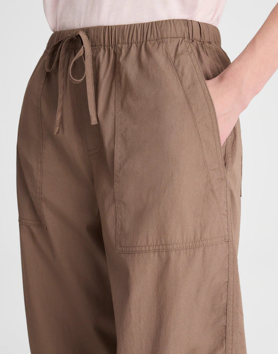 Pull-On Barrel-Leg Utility Pants in Poplin | Madewell