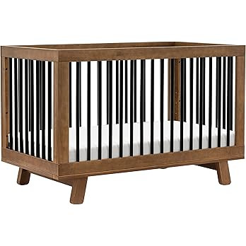 Babyletto Hudson 3-in-1 Convertible Crib with Toddler Bed Conversion Kit in Natural Walnut/Black,... | Amazon (US)