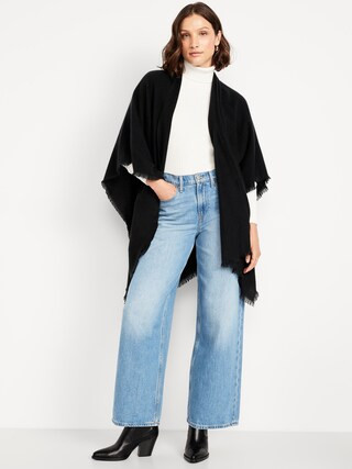 Flannel Fringe Poncho | Old Navy (US)