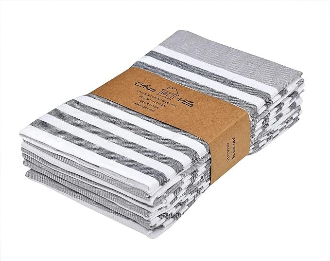 Urban Villa Kitchen Towels, Horizontal Stripes ,Premium Quality,100% Cotton Dish Towels,Mitered C... | Amazon (US)