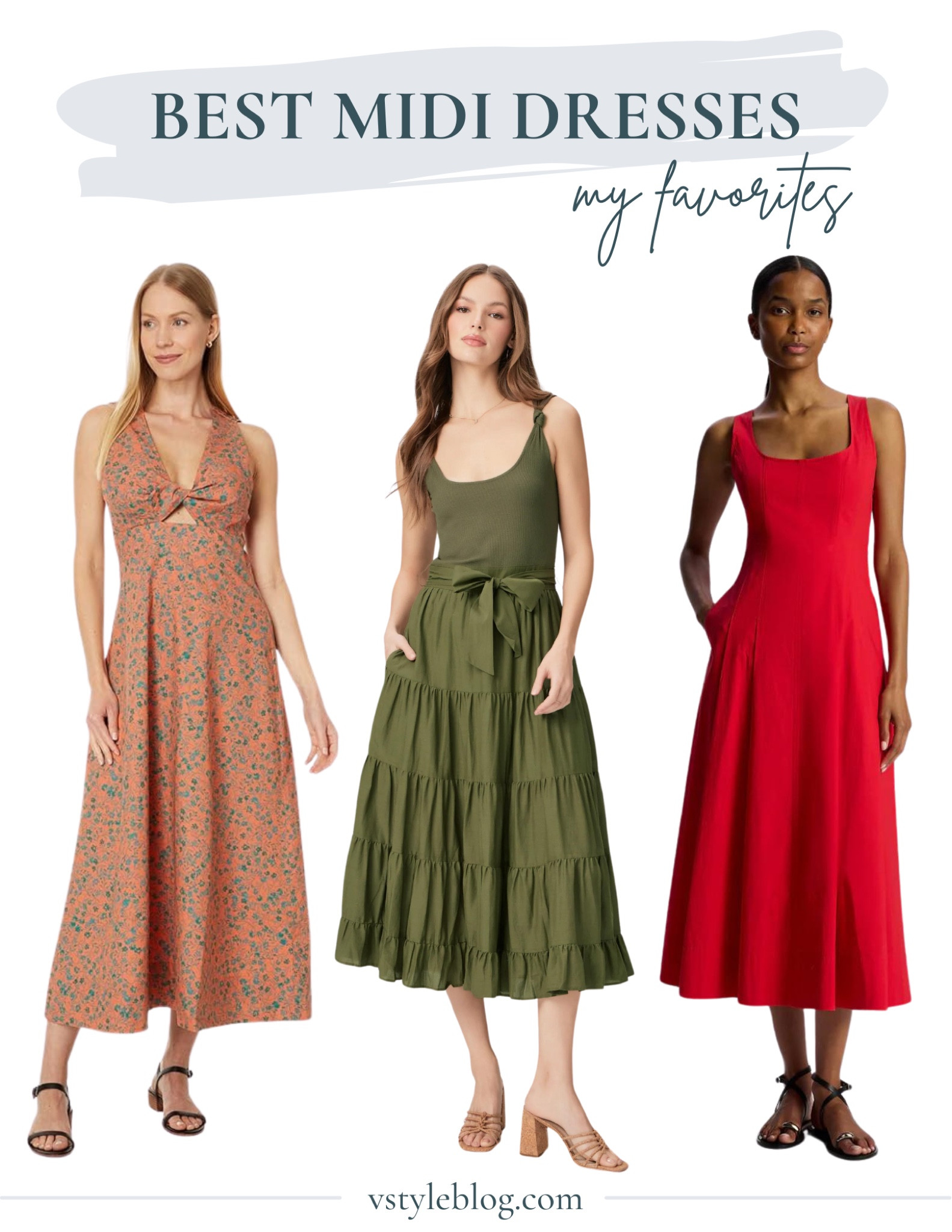 Midi Dresses for Summer: Madewell Floral Twist Front Poplin Midi Dress, PAIGE Samosa Dress, and A.L.C Isabel Midi Dresss

#LTKSaleAlert #LTKStyleTip #LTKSeasonal