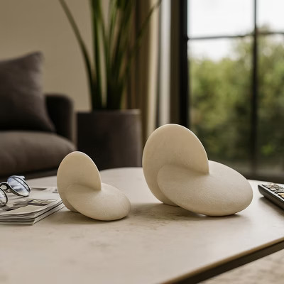 Decorative Abstract Object Statue Figurine for Home Decor - Minimalist Object for Shelf Decor, Office Accent, or Living Room Decoration - 11", White | Target