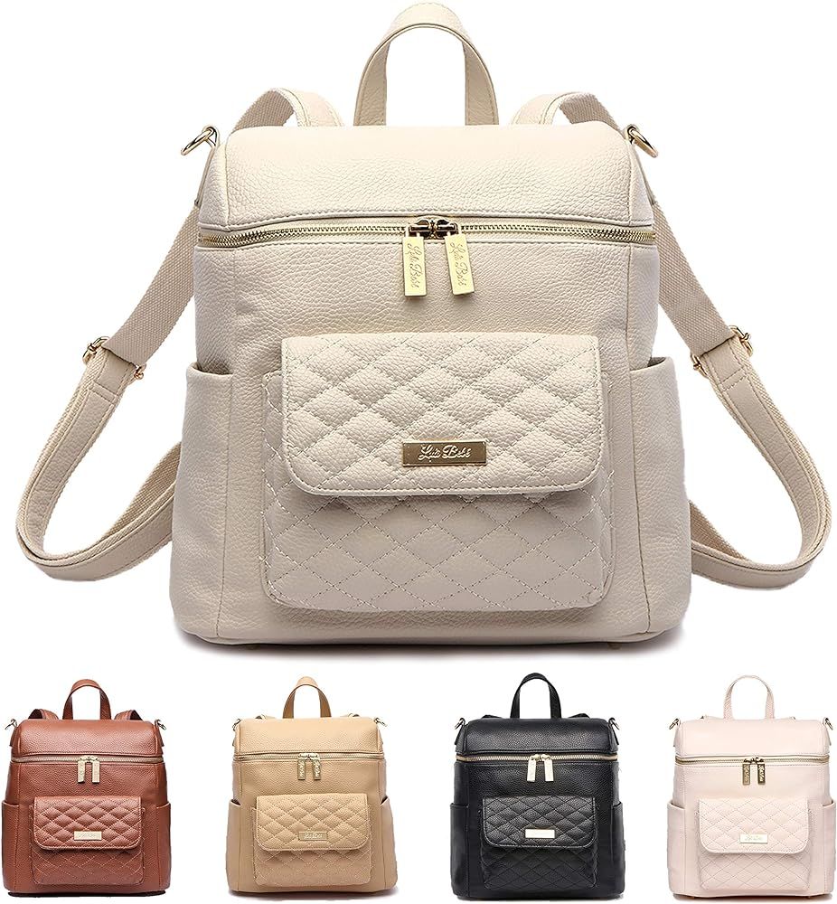 Petit Monaco Diaper Bag Backpack by Luli Bebe - Chic Vegan Leather Diaper Bag Backpack with Luxur... | Amazon (US)