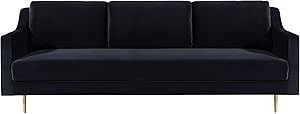 TOV Furniture The Milan Collection Modern Velvet Upholstered Living Room Sofa, Black | Amazon (US)