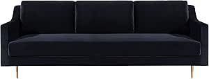 TOV Furniture The Milan Collection Modern Velvet Upholstered Living Room Sofa, Black | Amazon (US)