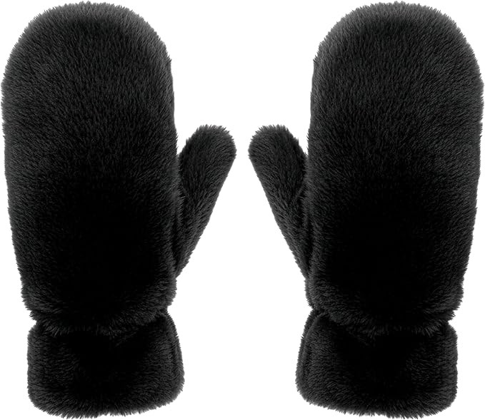 Funky Junque Fuzzy Mittens for Women Faux Fur Cold Weather Gloves Fleece Lined Cute Furry Fluffy ... | Amazon (US)
