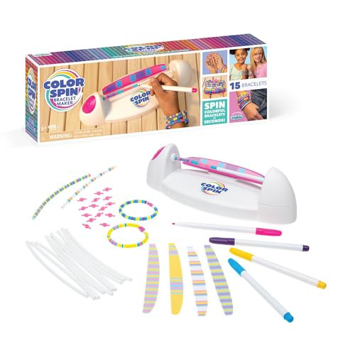 Colorspin Electric Friendship Bracelet Maker Kit - Make Bracelets in Minutes for Birthdays and Friendship Gifts - Make 15 Bracelets, Design, Markers Included, Ages 6+ | Amazon (US)