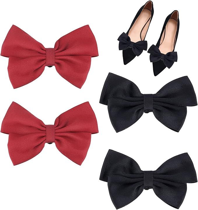 PH PandaHall 4pcs Bow Shoe Clips, Polyester Shoe Jewelry Clips Elegant Shoe Shoes Clip on Detacha... | Amazon (US)