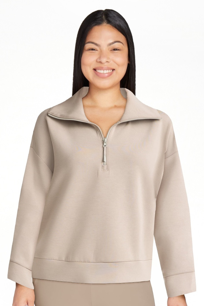 Avia Women's and Women's Plus Scuba Knit Quarter Zip Pullover, Sizes XS-4X | Walmart (US)