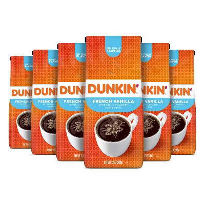Dunkin' Donuts 6 Pack/12oz Each French Vanilla Flavored Medium Roast Ground Coffee | Target