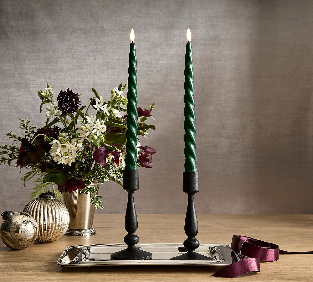 Flameless Spiral Taper Candle | Pottery Barn (US)