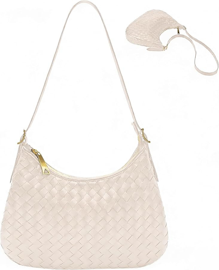 Shoulder Handbags for Women Crossbody Woven Leather Tote Shoulder Bag Purse Hobo Lightweight With... | Amazon (US)