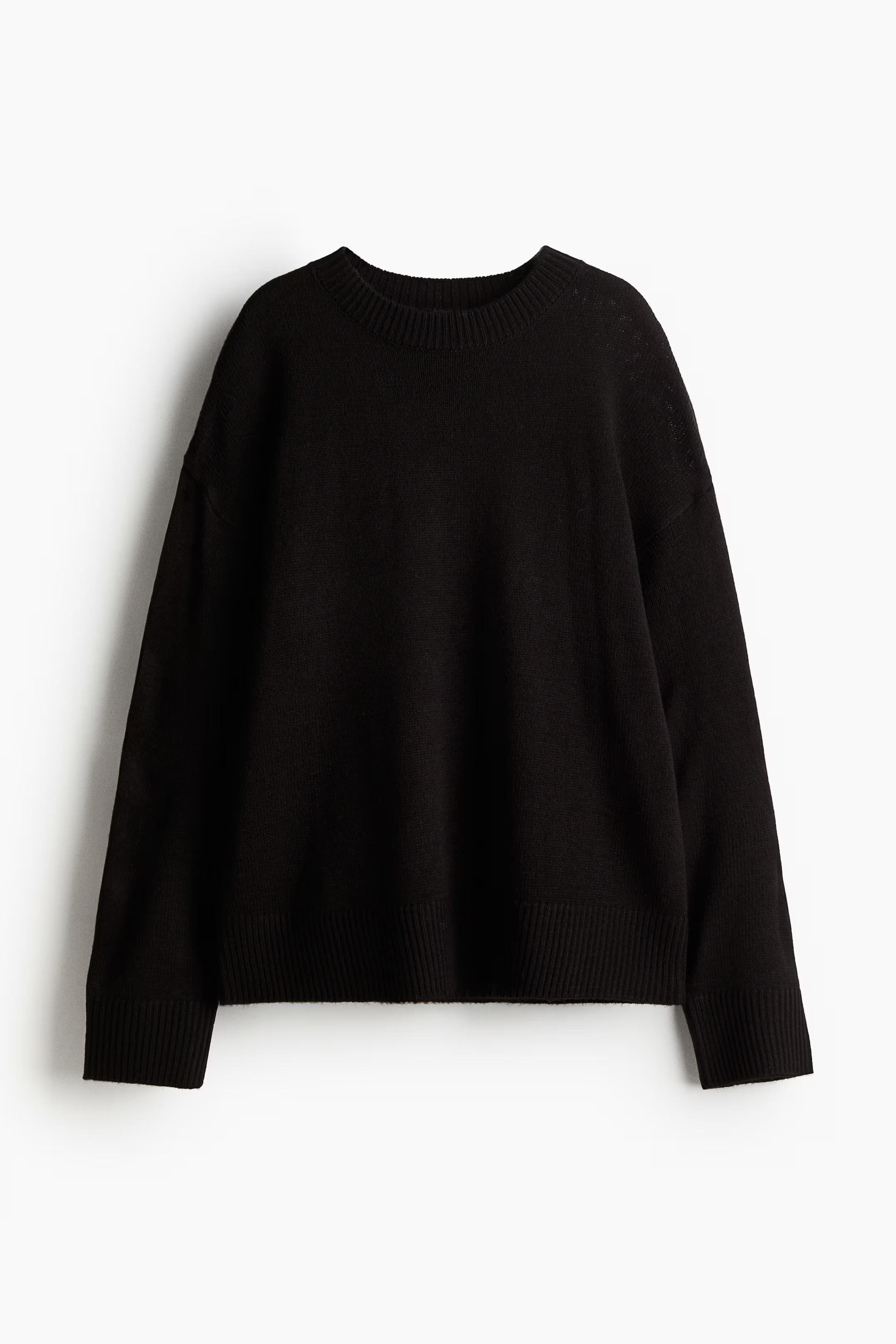 Jumper - Round neck - Extra long sleeve - Black - Ladies | H&M GB | H&M (UK, MY, IN, SG, PH, TW, HK)