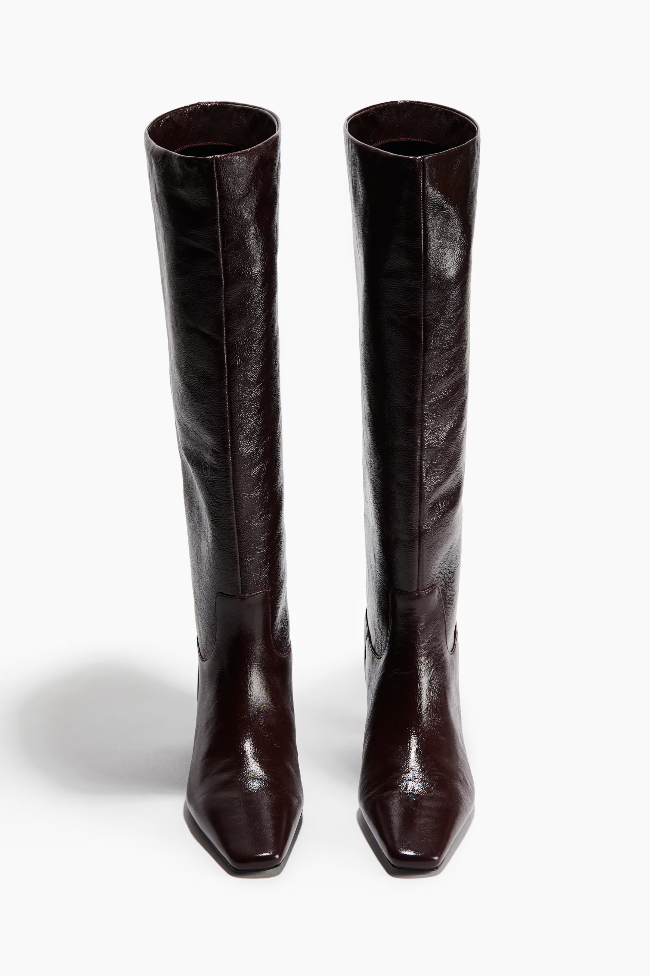 Kniehohe Lederstiefel - Weinrot - Ladies | H&M AT | H&M (DE, AT, CH, NL, FI)
