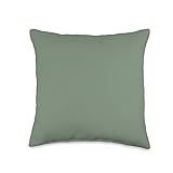 Simple Chic Solid Color Light Forest Sage Green Throw Pillow, 16x16, Multicolor | Amazon (US)