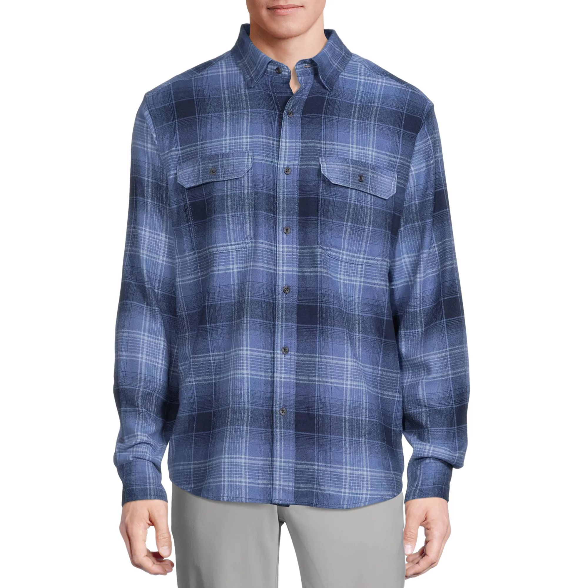 GEORGE - George Men's and Big Men's Super Soft Flannel Shirt, up to 5XLT - Walmart.com | Walmart (US)