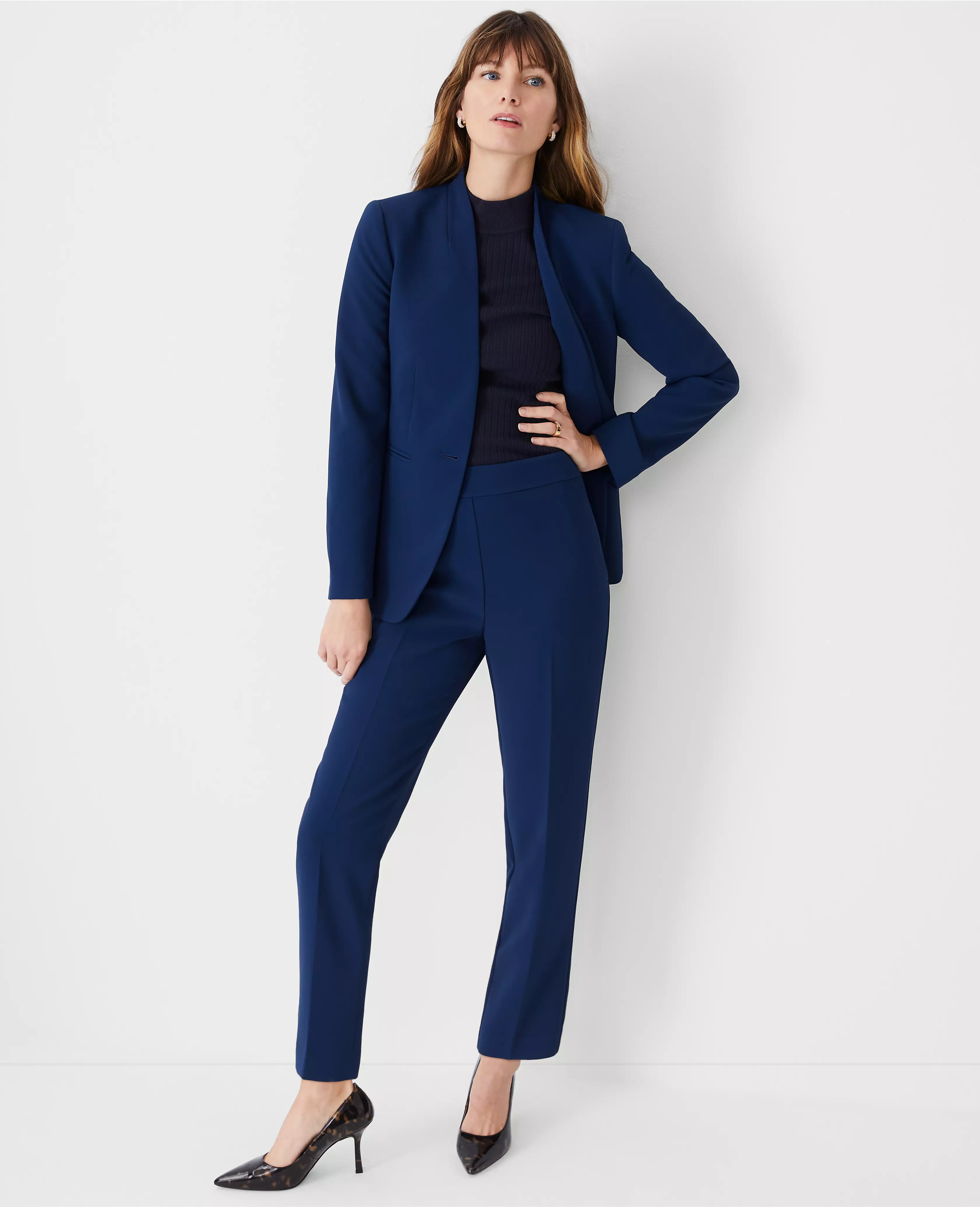 The Side Zip Ankle Pant in Fluid Crepe | Ann Taylor (US)