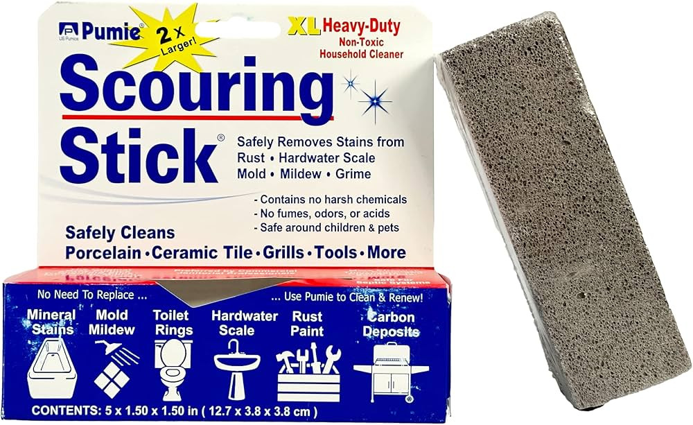 PUMIE Extra Large Pumice Scouring Stick, 2x Larger Than Regular Stick, Heavy Duty Pumice Cleaning... | Amazon (US)