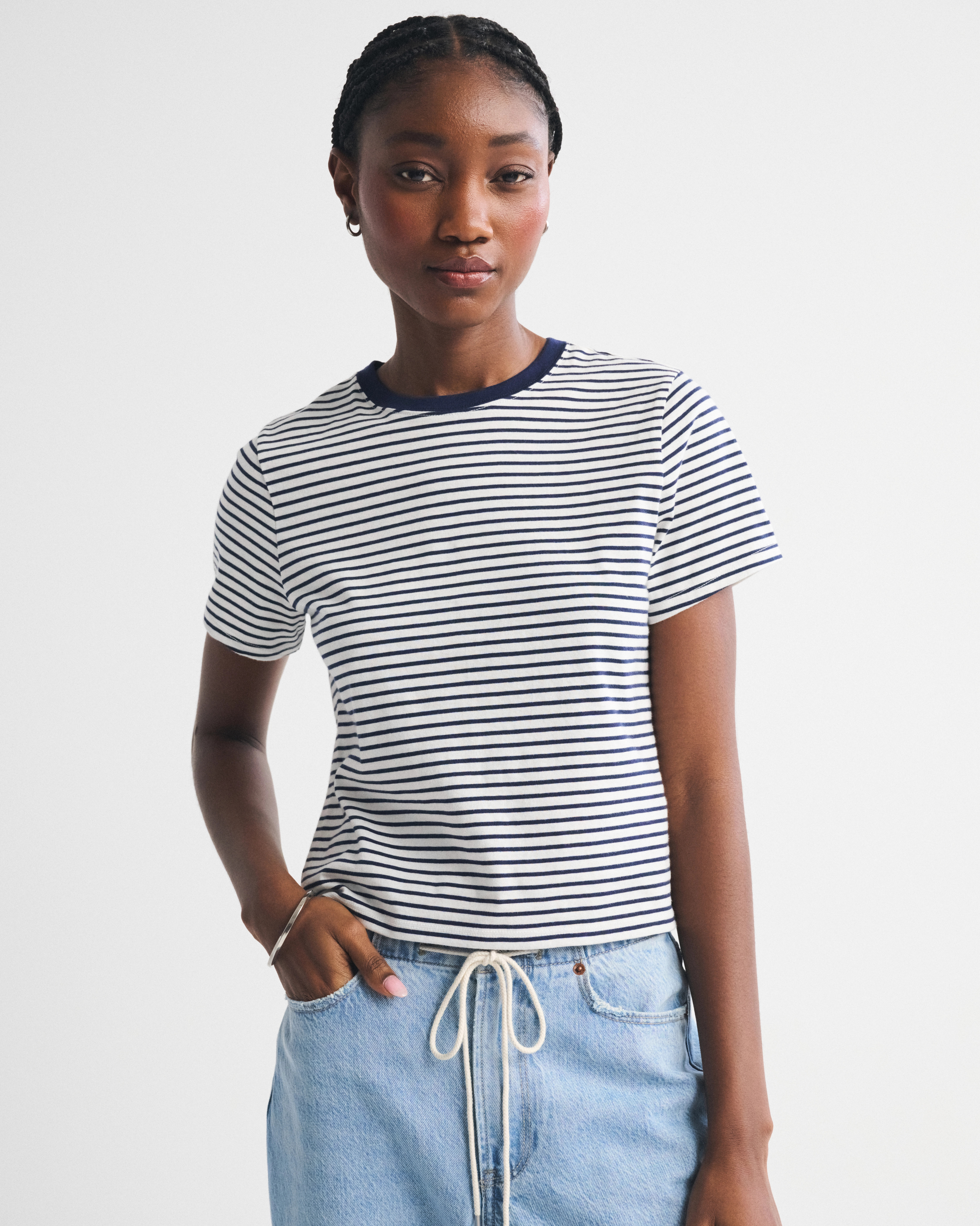 Essential Polished Body-Skimming Tee | Abercrombie & Fitch (US)