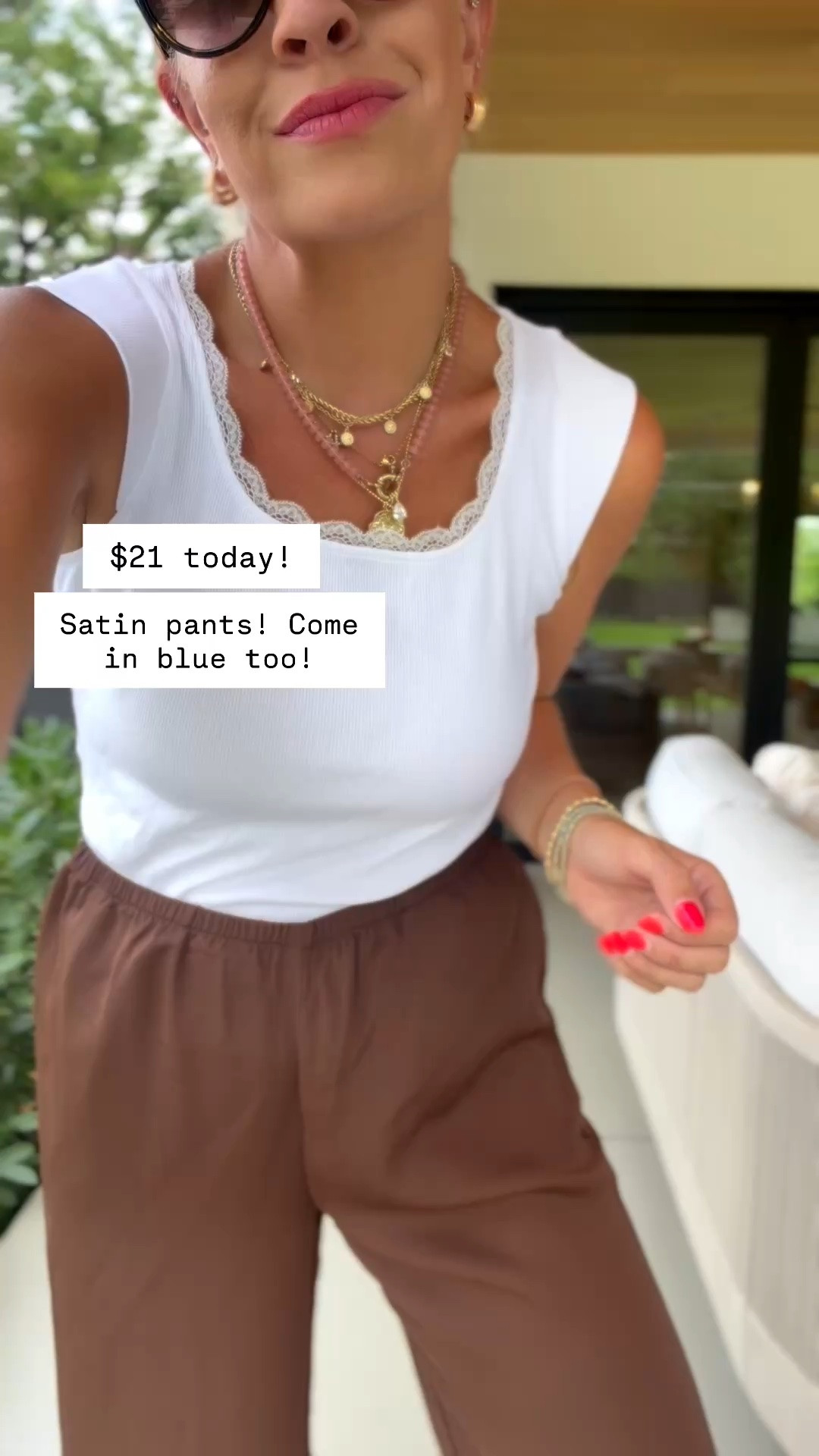 $21 on sale today for these satin pants!