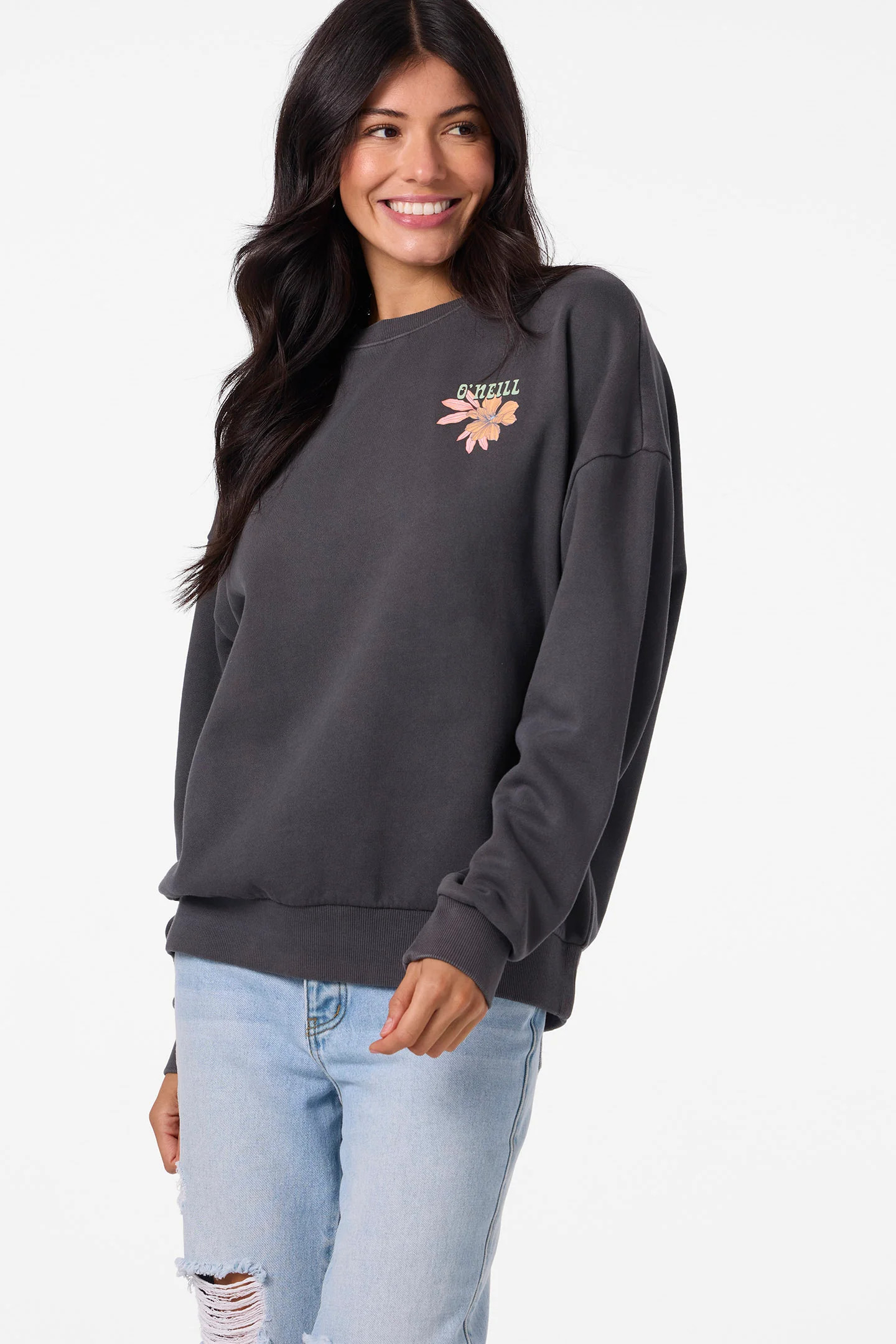 Solis Crew Crew Neck Fleece - Washed Black | O'Neill | O'Neill