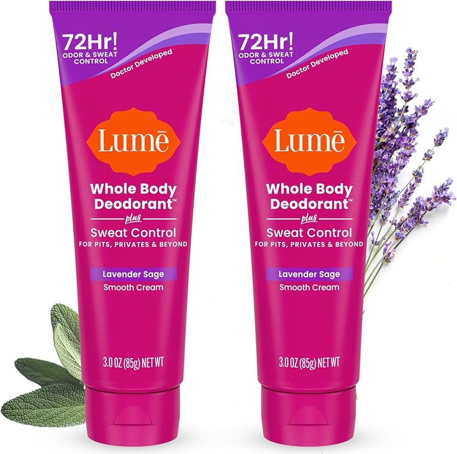 Lume Whole Body Deodorant Plus Sweat Control - Smooth Cream Tube - 72 Hour Odor And Sweat Control... | Amazon (US)