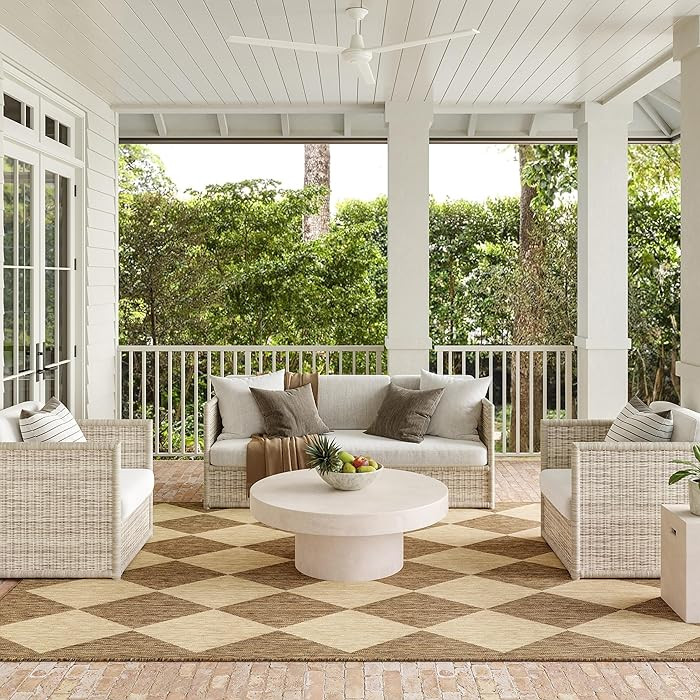 nuLOOM Outdoor Performance Collection Sabina Brown/Ivory, 8' x 10', Soft and Cozy, High Traffic, ... | Amazon (US)