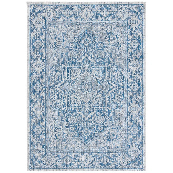 Ieuan Machine Woven / Power Loomed Navy Indoor/Outdoor Rug | Wayfair North America