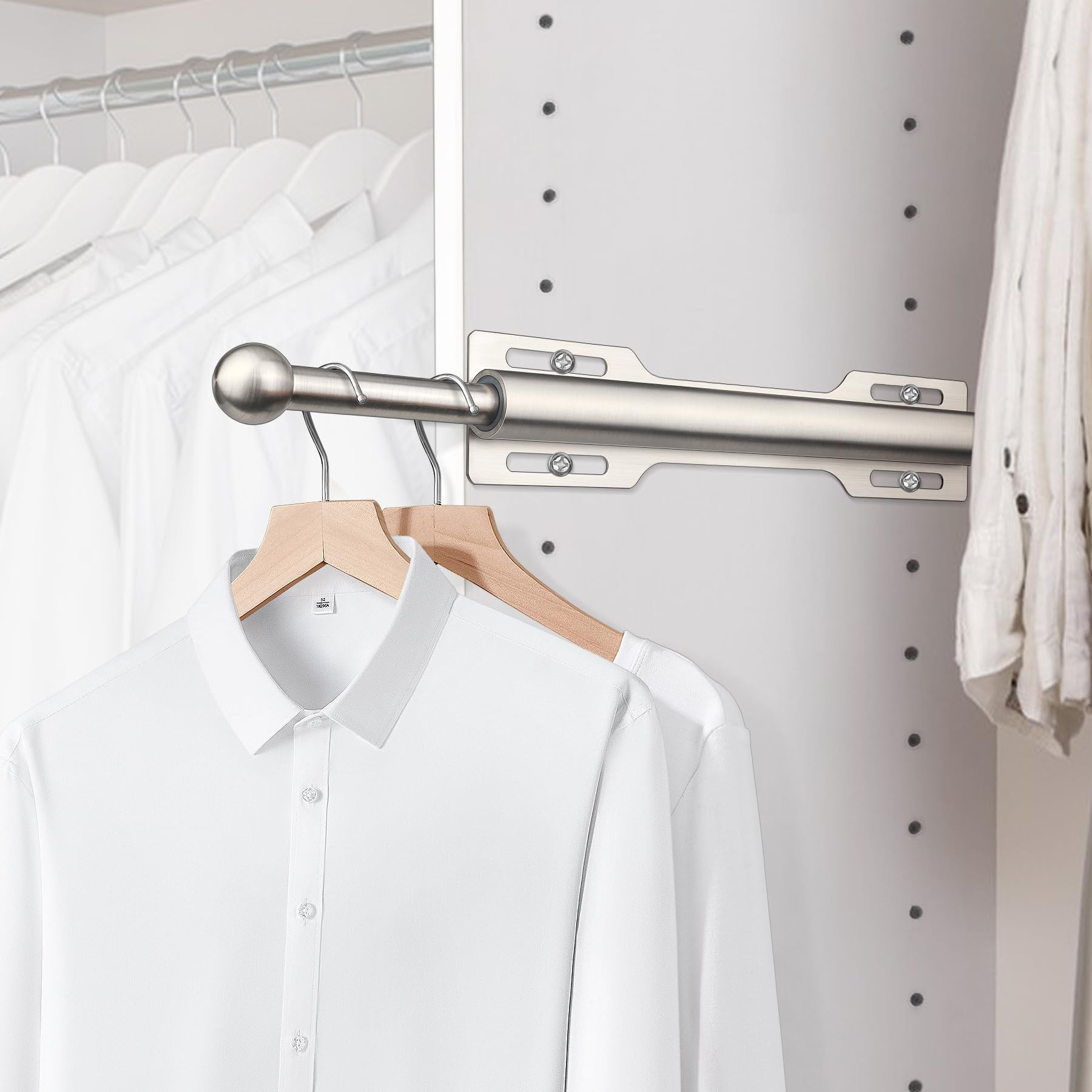 FIRJOY 12" Valet Rod for Closet Pull Out (1 Pack, Brushed Nickel) | Amazon (US)