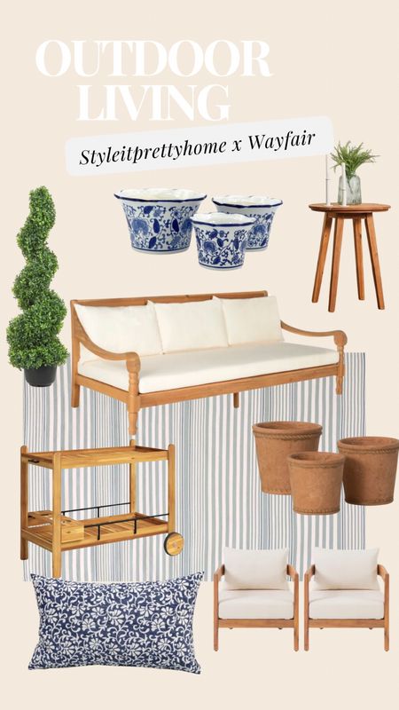 Blue accents for a serene outdoor living area from @wayfair #ad #wayfair 

Outdoor living spaces, blue, coastal, traditional 

#LTKSeasonal #LTKHome