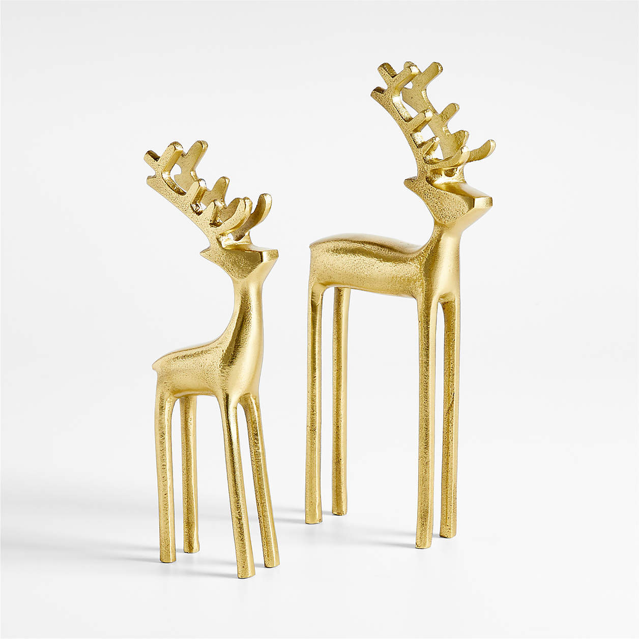 Brass Finish Holiday Reindeer Decoration 9" + Reviews | Crate & Barrel | Crate & Barrel