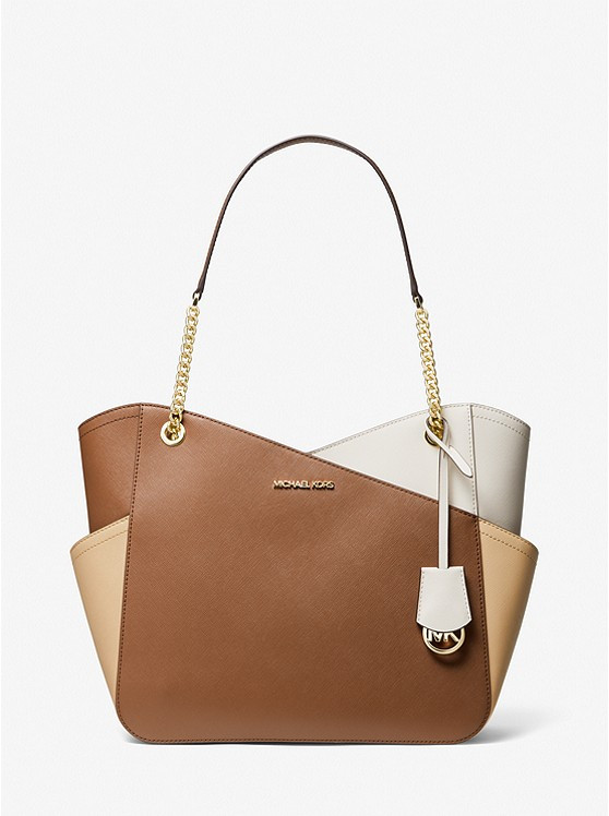 Jet Set Large Color-Block Saffiano Leather Tote Bag | Michael Kors US