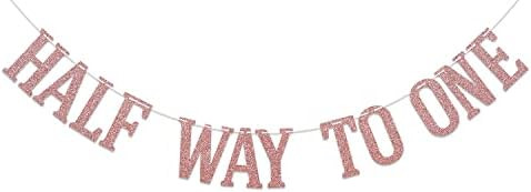 Half Way to One Banner, Baby's 6 Months Birthday Party Decorations, Happy 1/2 Birthday Banner, Ba... | Amazon (US)