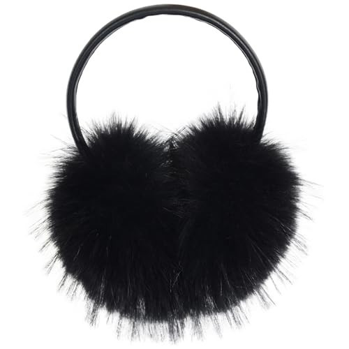Dufnfn Women's Faux Fur Ear Muffs For Winter Women - Warm Faux Fur Fuzzy Ear Muffs Windproof Cold Weather Ear Warmers（black） | Amazon (US)