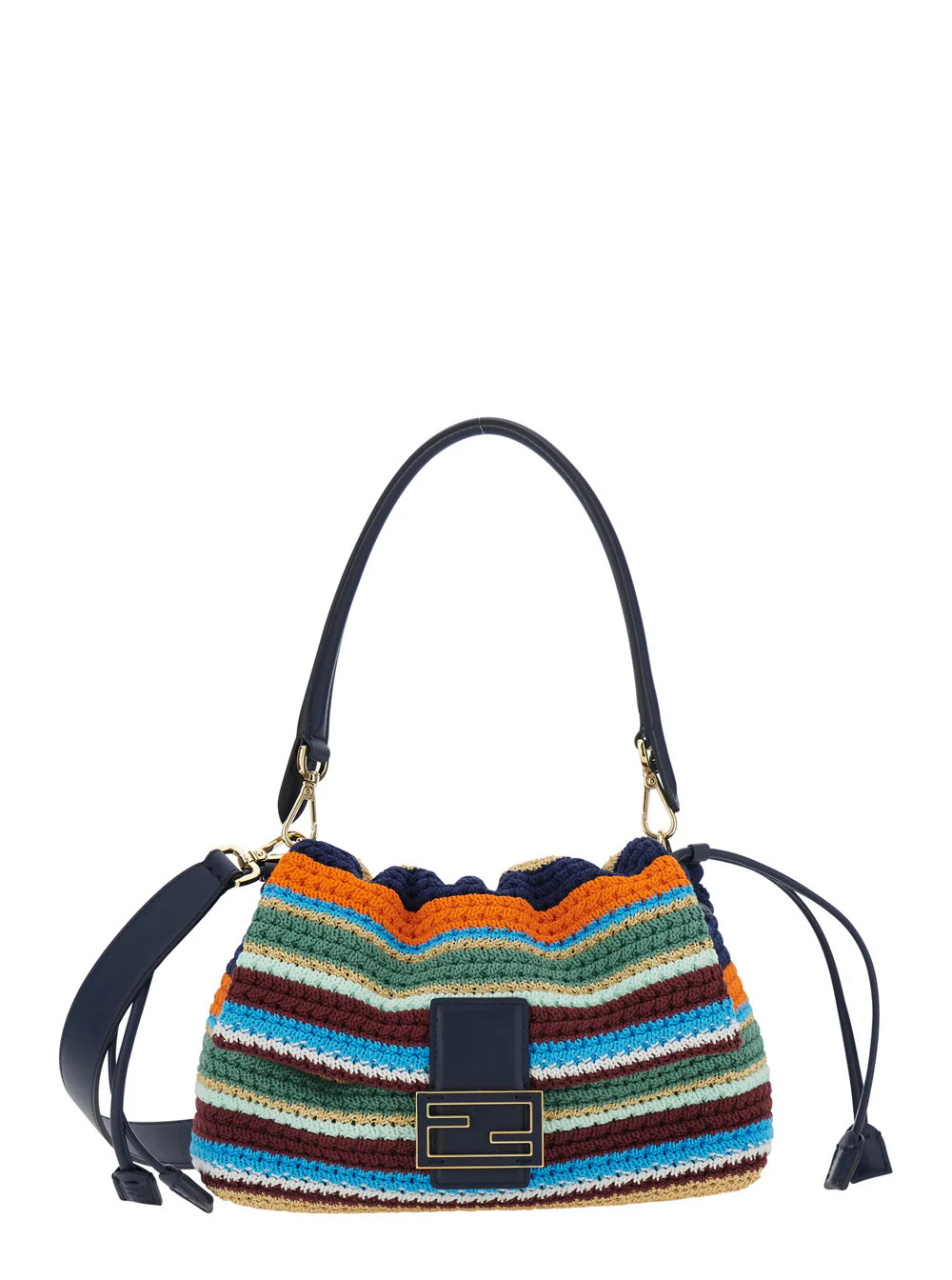Fendi Women 'Mamma Baguette Media' Multicolor Shoulder Bag With Ff Clo | LUOSOPHY