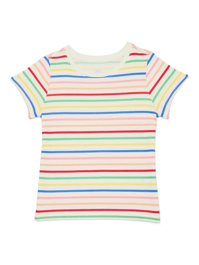Wonder Nation Toddler Girls Tee with Short Sleeves, Sizes 18M-5T | Walmart (US)