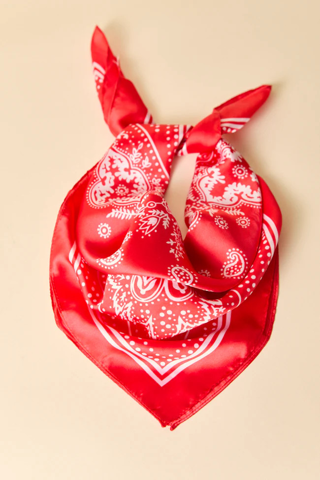 Rhea Red Bandana | Pink Lily