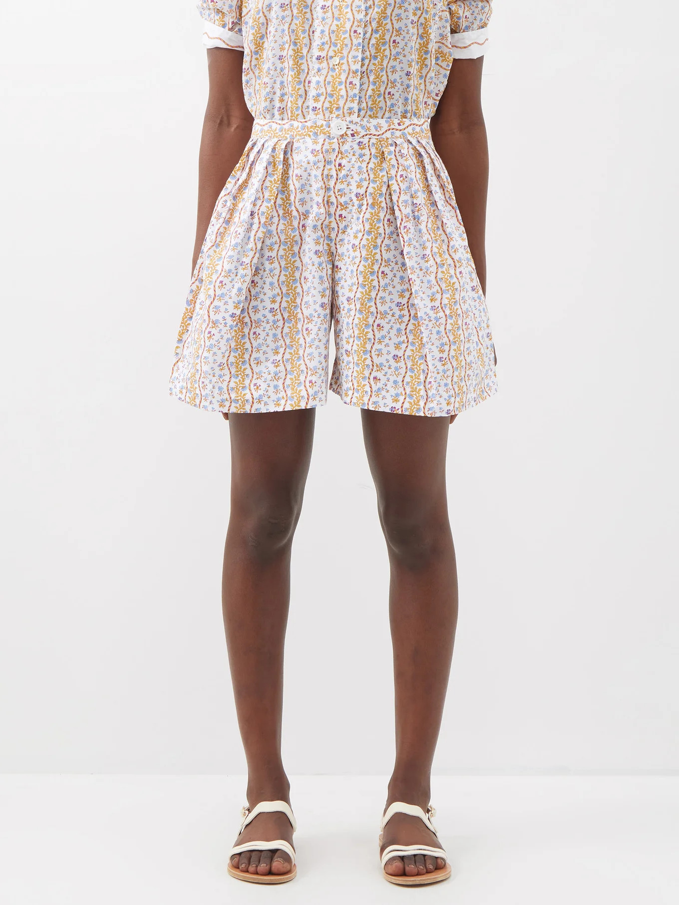 Kenya floral-print cotton shorts | Thierry Colson | Matches (US)