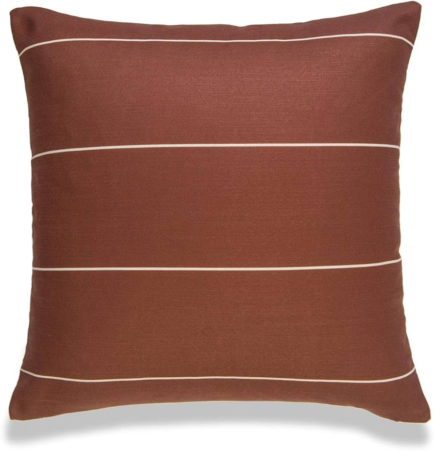 Hofdeco Modern Boho Decorative Throw Pillow Cover Only, for Couch, Sofa, Bed, Rust Stripes, 20"x2... | Amazon (US)
