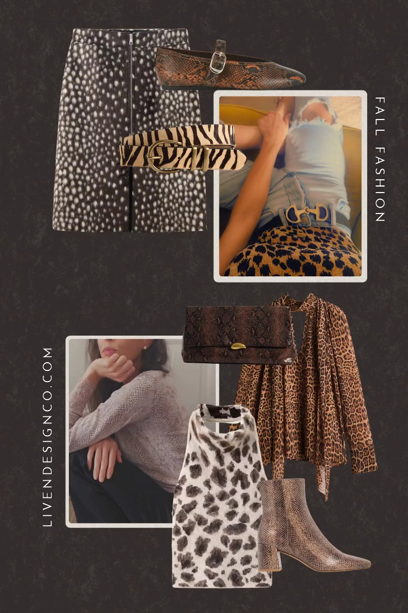 Fall fashiom. Animal prints. Deer print skirt. Zebra print belt. Snakeprint boots. Snakeskin boots. Snakeskin ballet flats. Leopard print bodysuit. Cheetah. Leopard print animal print blouse. Animal print cardigan. Snakeskin clutch. 

#LTKSeasonal #LTKSaleAlert