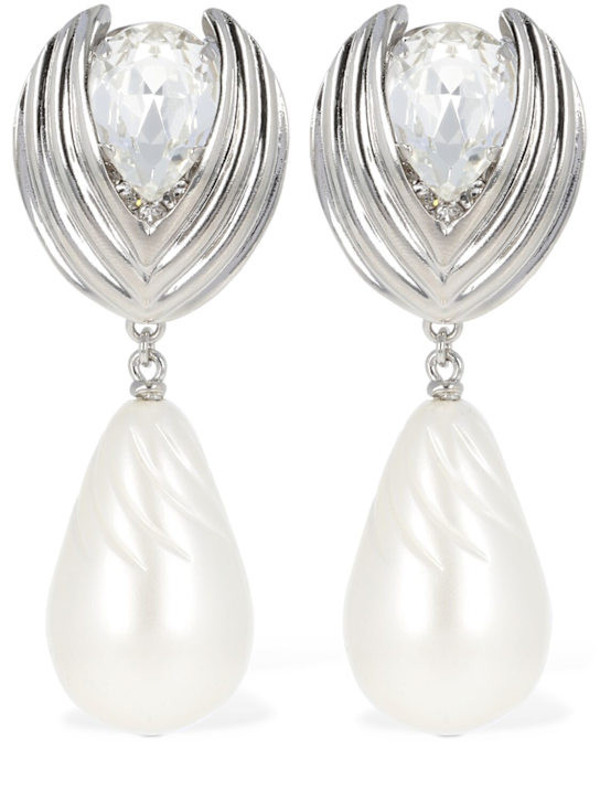 Crystal earrings w/ pearl pendant | Luisaviaroma