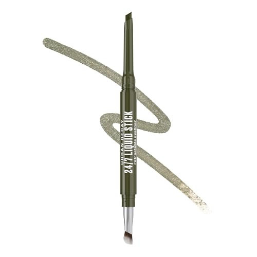 Urban Decay 24/7 Liquid Stick Waterproof Eyeliner - Smudge-Proof, Transfer-Proof, Up to 24HR Wear, Dual-Ended Retractable Gel Liner with Blending Eye Brush - Dirty Martini (metallic olive green) | Amazon (US)