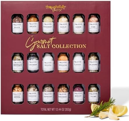 Thoughtfully Gourmet, Gourmet Salt Sampler Collection Gift Set, Vegan and Vegetarian, Uniquely Fl... | Amazon (US)