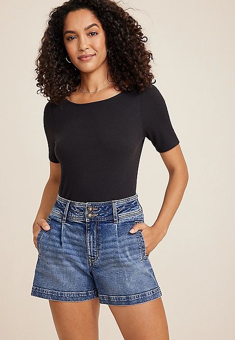 m jeans by maurices™ High Rise Pleated A Line 3.5in Short | Maurices