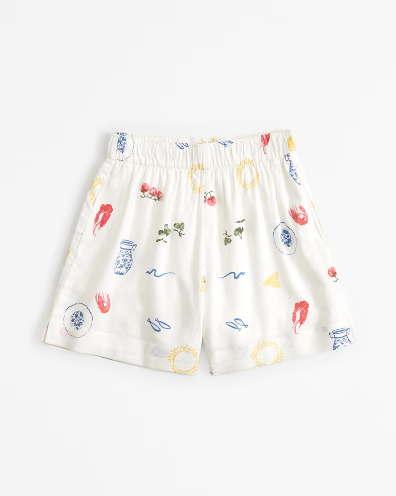 Linen-Blend Pull-On Short | Abercrombie & Fitch (US)