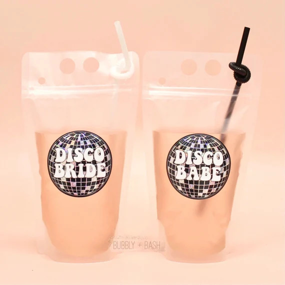 Disco Bride Drink Pouch  Disco Babe Drink Pouch  Disco | Etsy | Etsy (US)