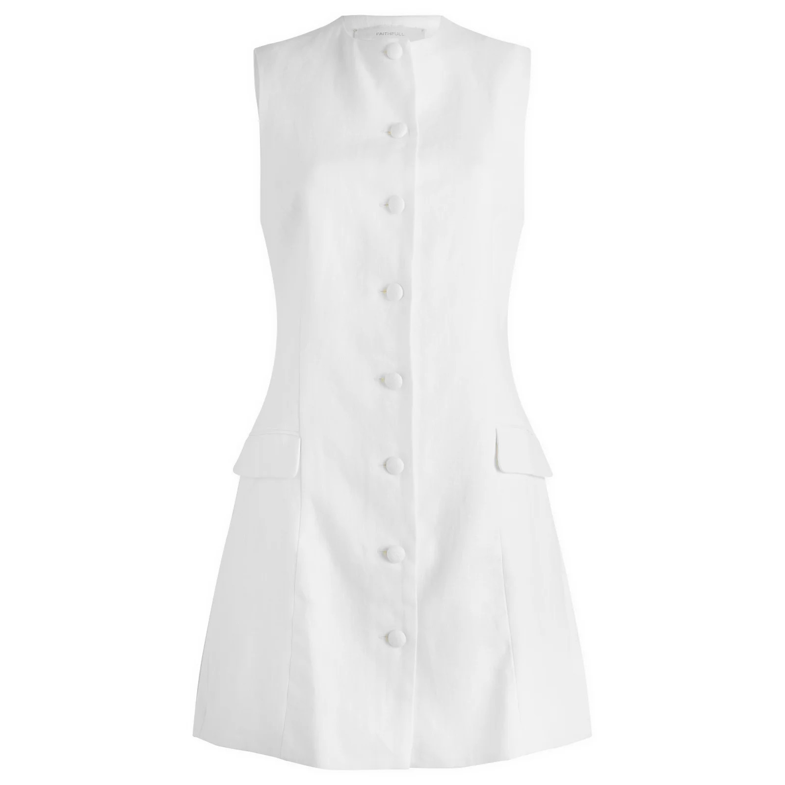 Faithfull The Brand Women's Jane Linen Mini Dress in White, Size Small | END. Clothing