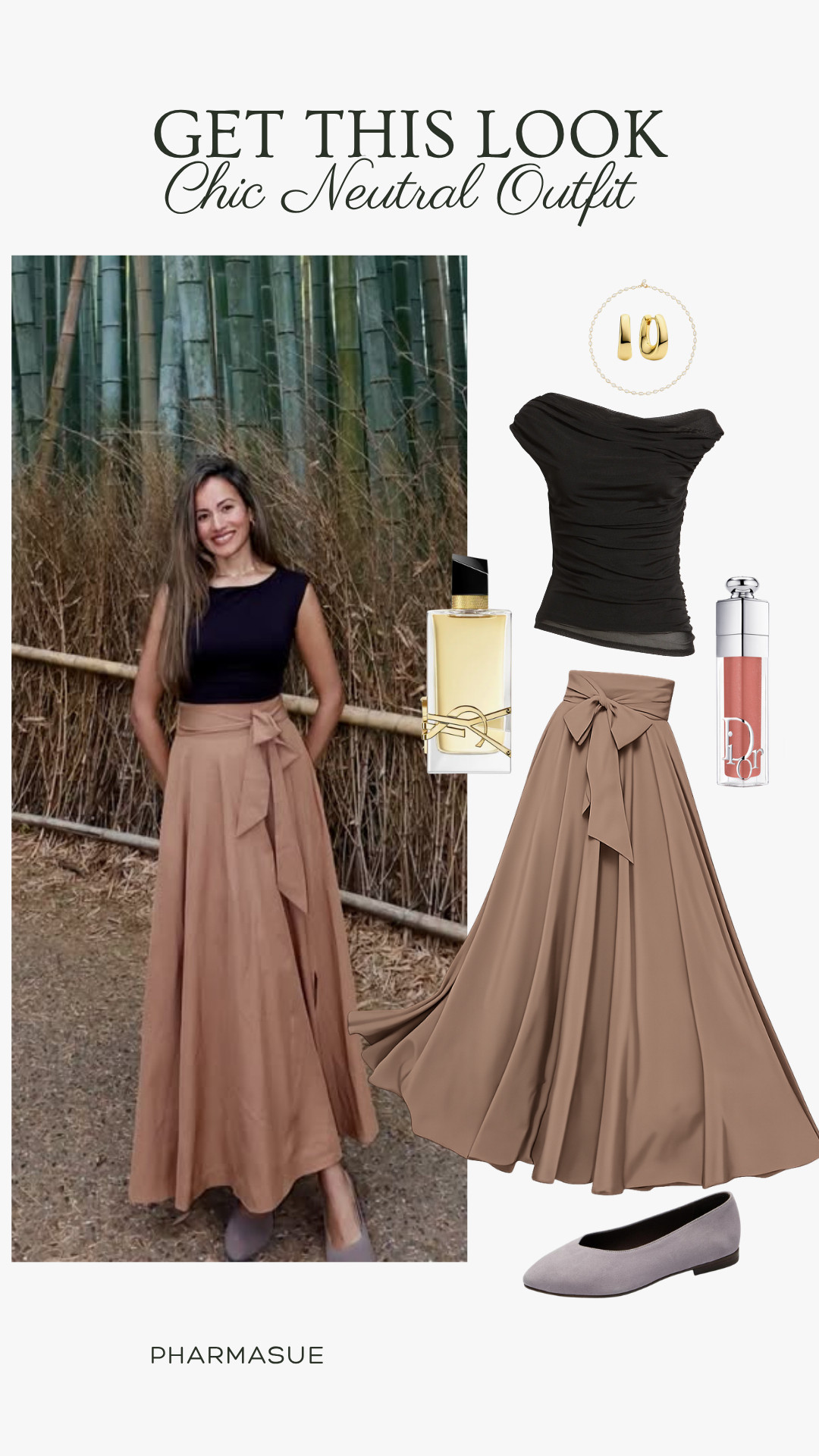 The kind of outfit that never goes out of style 🤎✨

A classic black top paired with a flowy mocha maxi skirt creates the perfect elevated neutral look. Finished with simple flats, gold accessories, and a soft rosy lip for that effortless "put together without trying too hard" vibe.

Everything linked here! 🤍 

 #LTKootd #LTKmomlife #LTKOver40