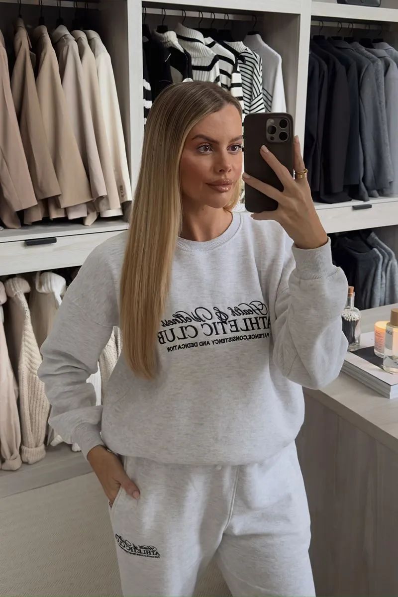 'Athletic Club' Slogan Oversized Sweater | In The Style (UK)