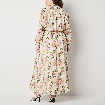 Premier Amour Womens Long Sleeve Floral Maxi Dress Plus | JCPenney